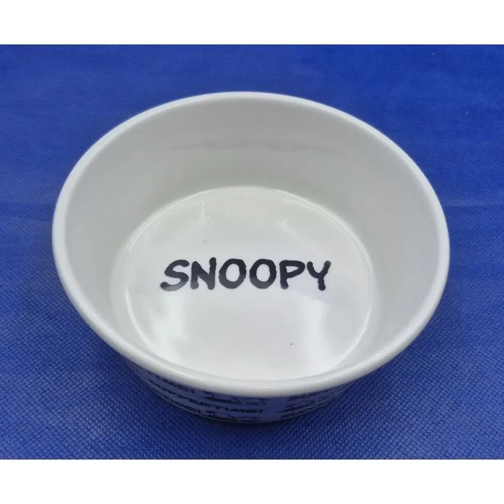 Gibson Peanuts SNOOPY Suppertime Ceramic Pet Food Dish 5.25x2